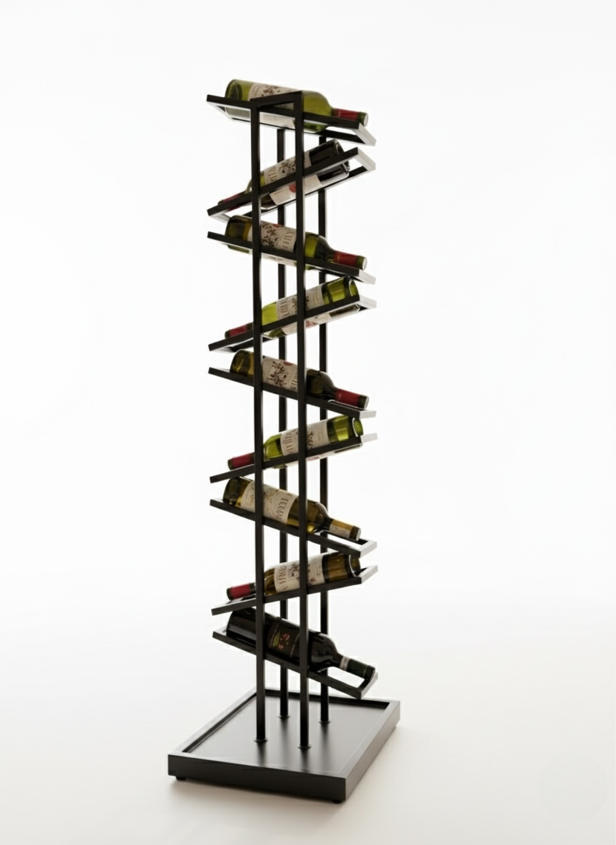 Cantinetta Incline Tower portabottiglie design moderno in metallo verniciato