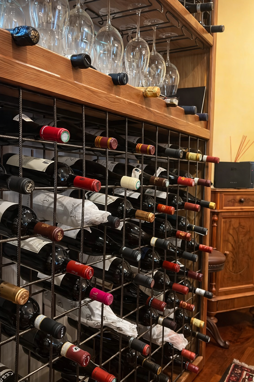 Wine Wall Firenze 300 Bottiglie - Rovere e Ferro Design