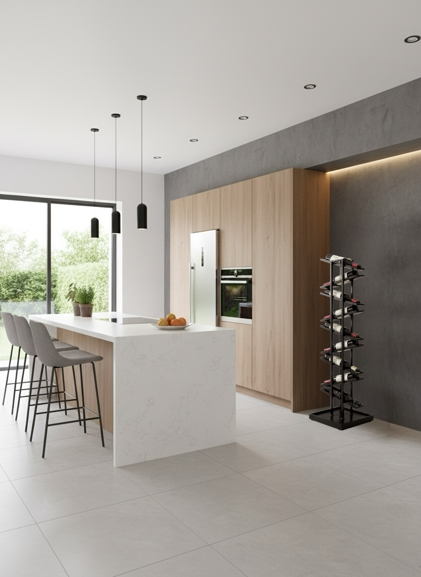 Cantinetta Incline Tower vista laterale con 9 bottiglie