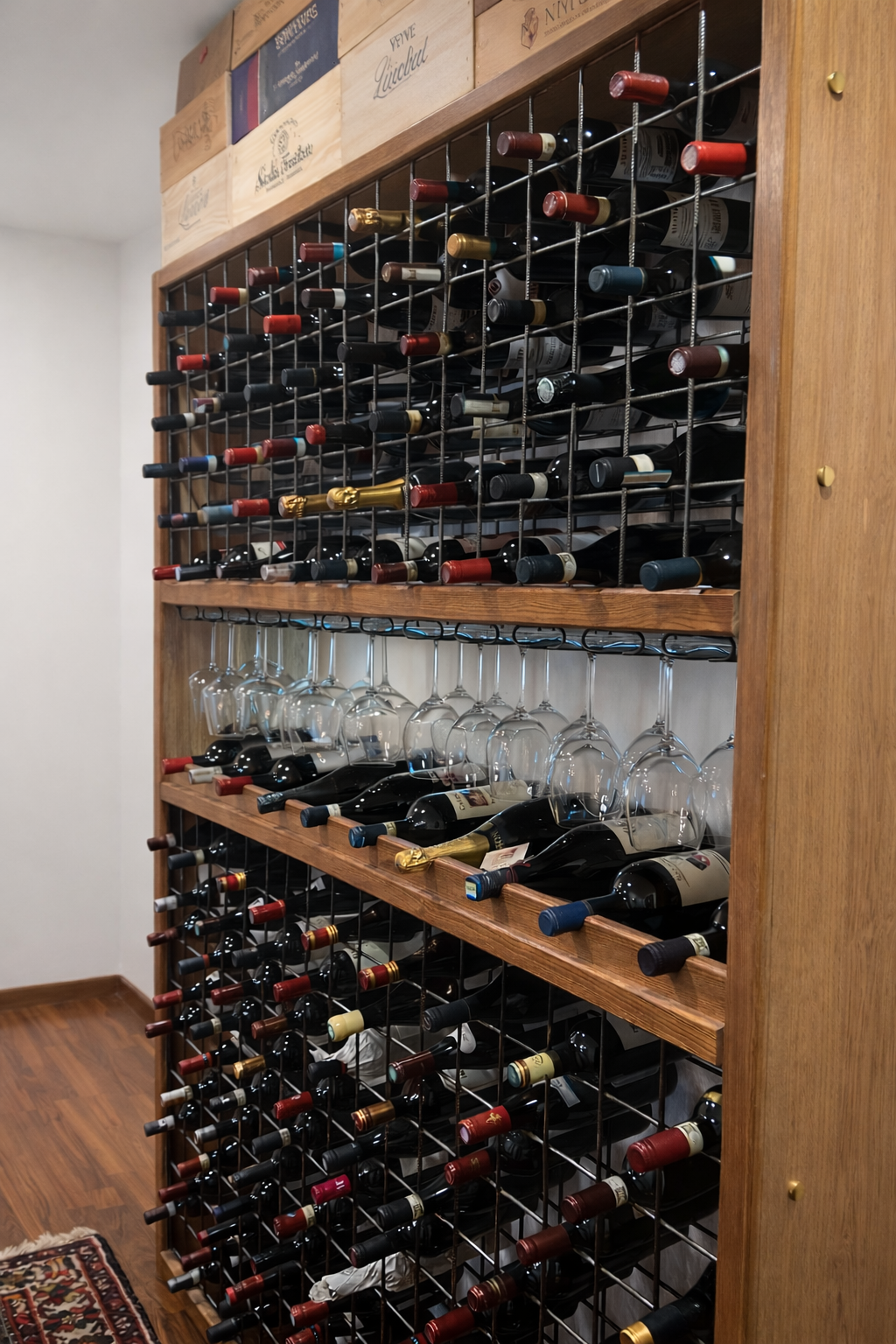 Wine Wall Firenze 300 Bottiglie - Rovere e Ferro Design